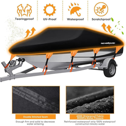 Wasserdichte Bootsabdeckung 16'-18.5' für V-Rumpf Boote