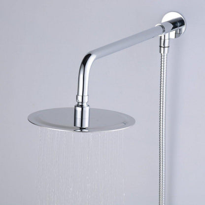 Duscharm mit Flansch, 38cm Verlängerung, Chrom