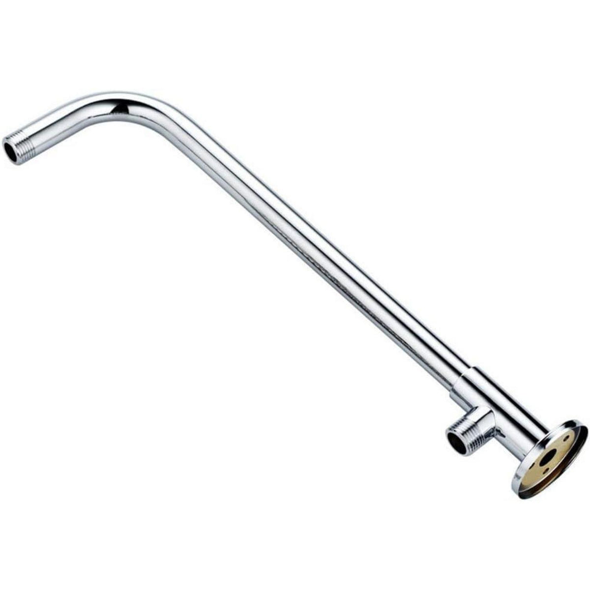 Duscharm mit Flansch, 38cm Verlängerung, Chrom