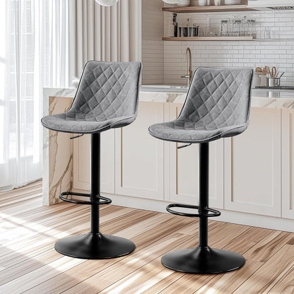 Verstellbarer Barhocker Set Grau – Bequemer Tresenstuhl mit Lehne