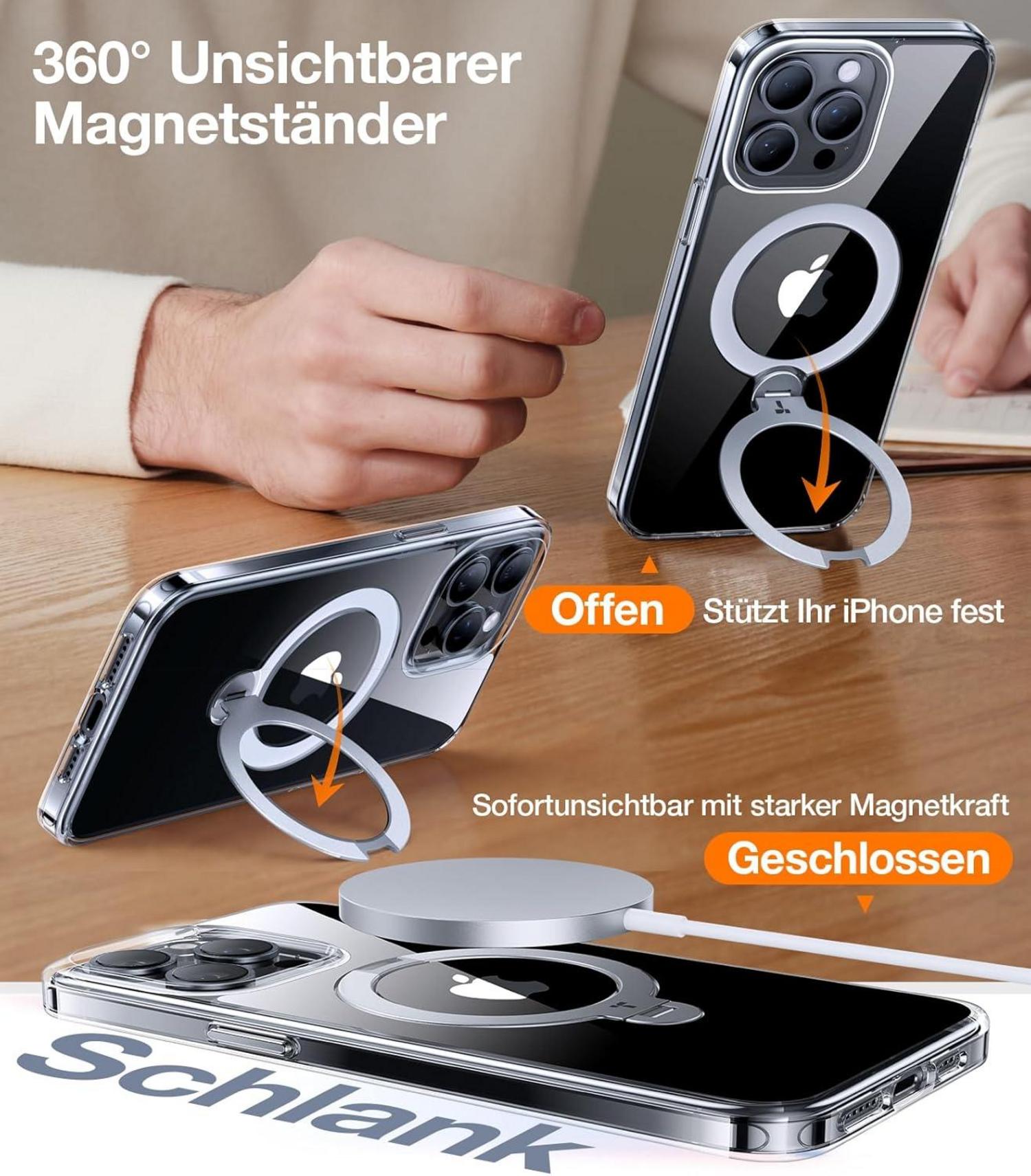TORRAS 360° Ostand Spin iPhone 16 Pro Max Hülle Magsafe Robust