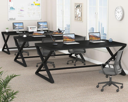 LVB Großer Moderner Computertisch Bürotisch Schwarz