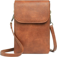 RFID Blocking Damen Handtasche Umhängetasche Crossbody Bag Retro-braun