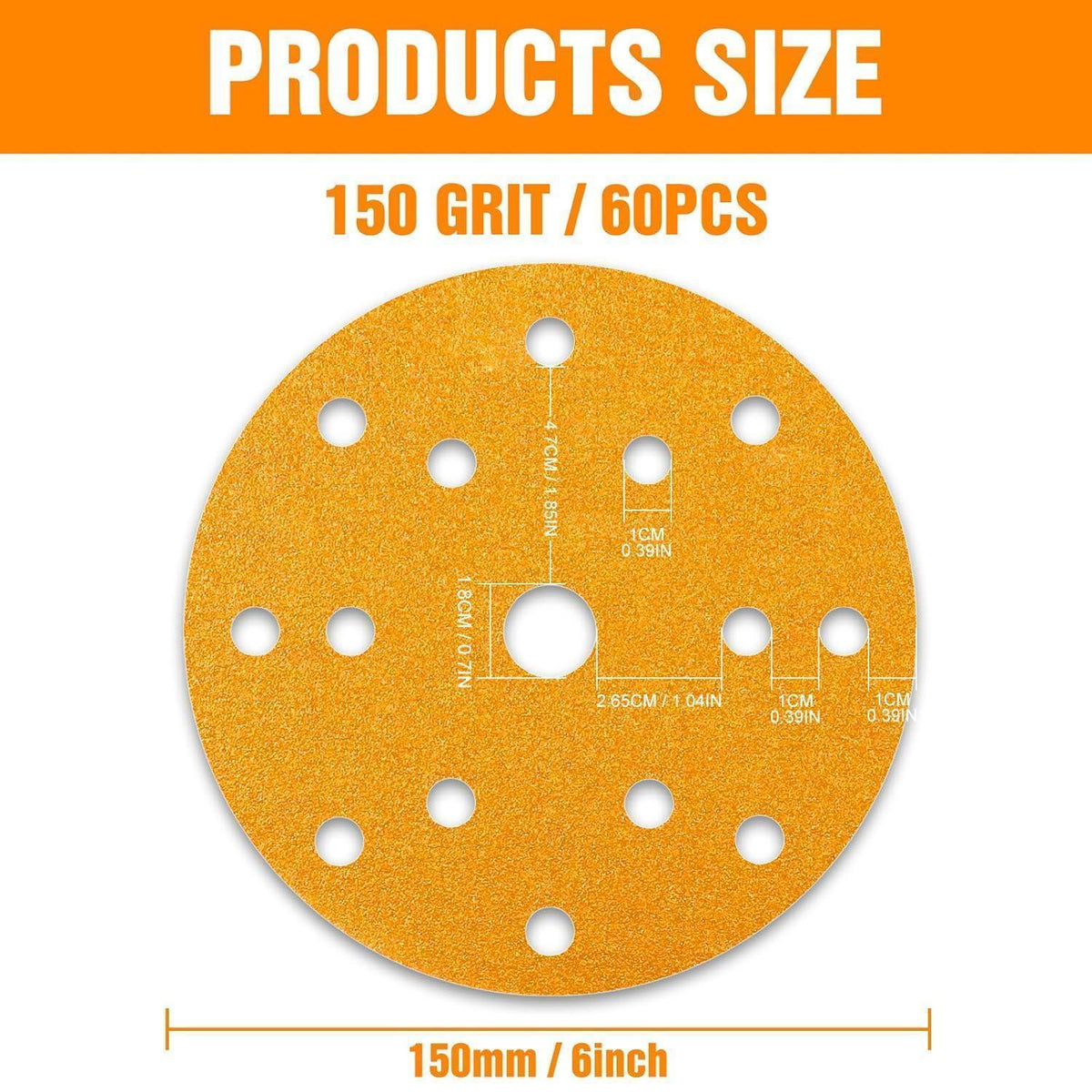 Schleifscheiben 150mm Klett 150er Körnung 60 Stück
