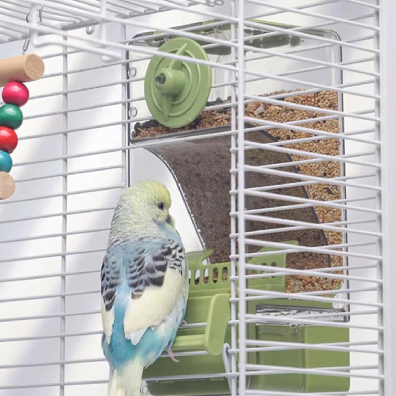 Automatischer Vogelfutterspender mit Sitzstange für verschiedene