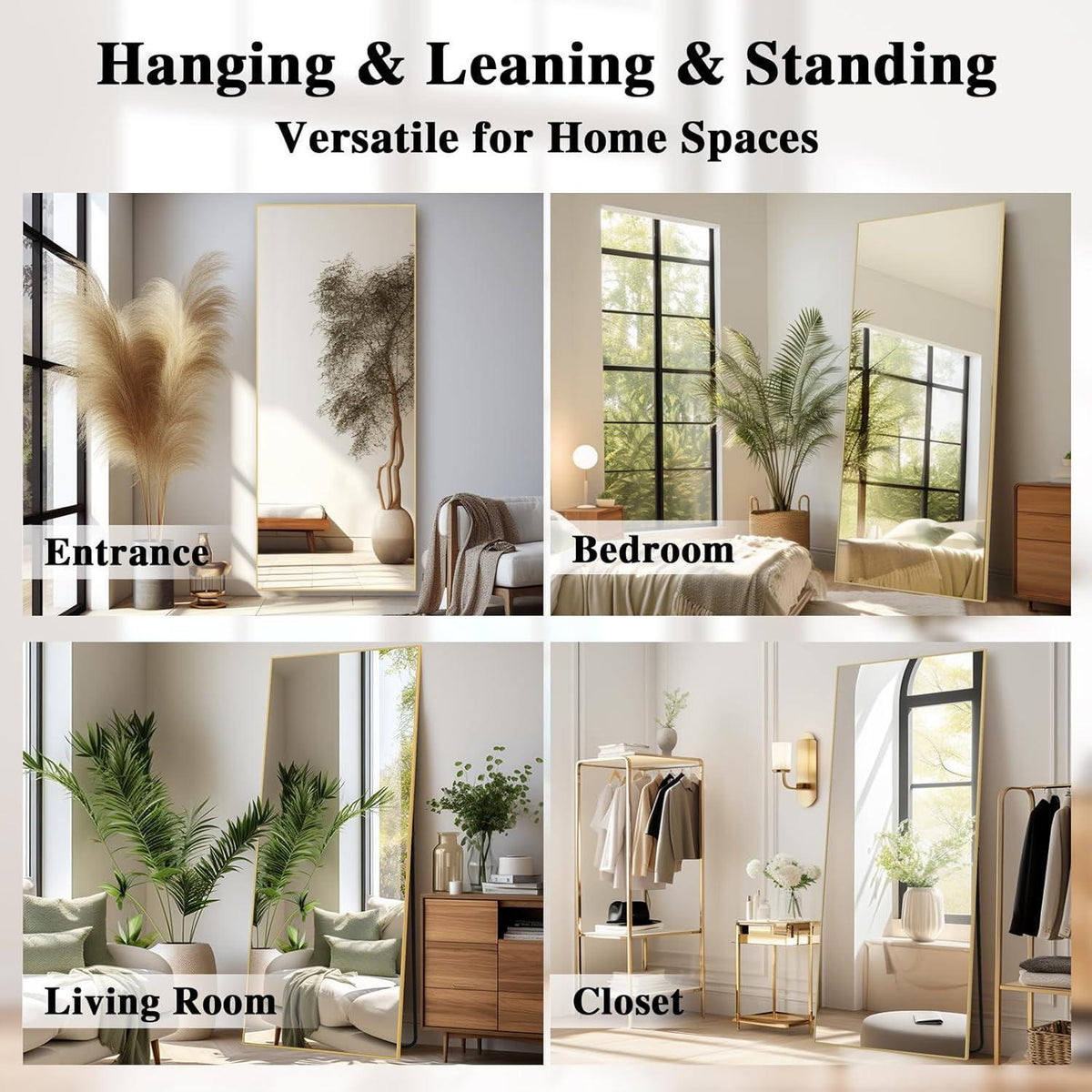 Ganzkörperspiegel 192x85cm – Stehspiegel für Schlafzimmer & Wohnzimmer