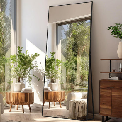 Ganzkörperspiegel 180x76cm – Stehspiegel Schwarz für Wohnzimmer & Schlafzimmer