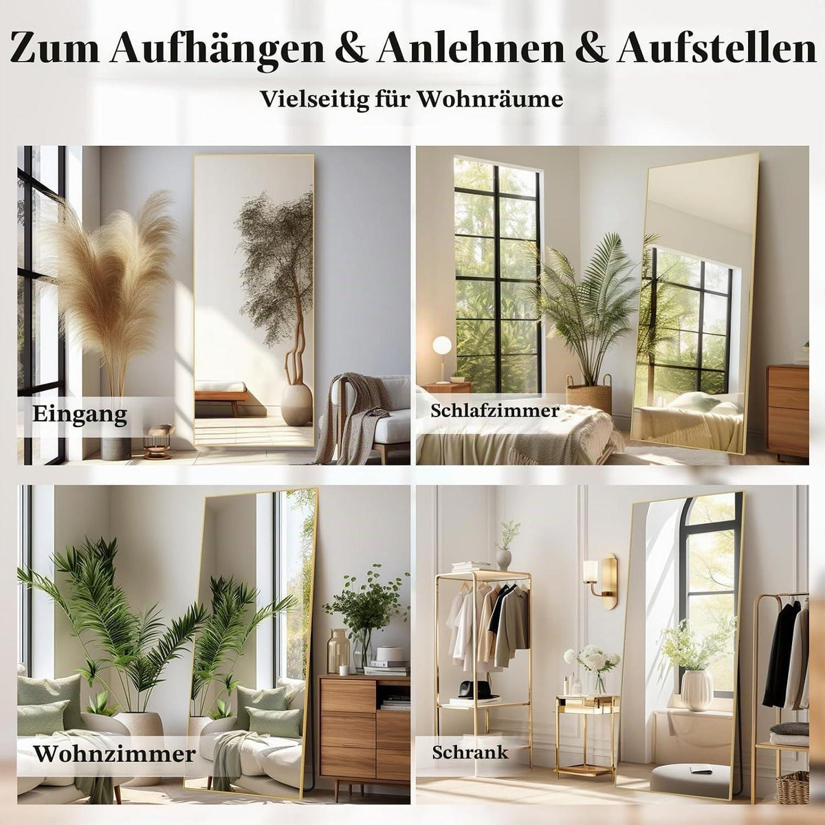 Ganzkörperspiegel 180x76cm – Stehspiegel für Schlafzimmer & Wohnzimmer