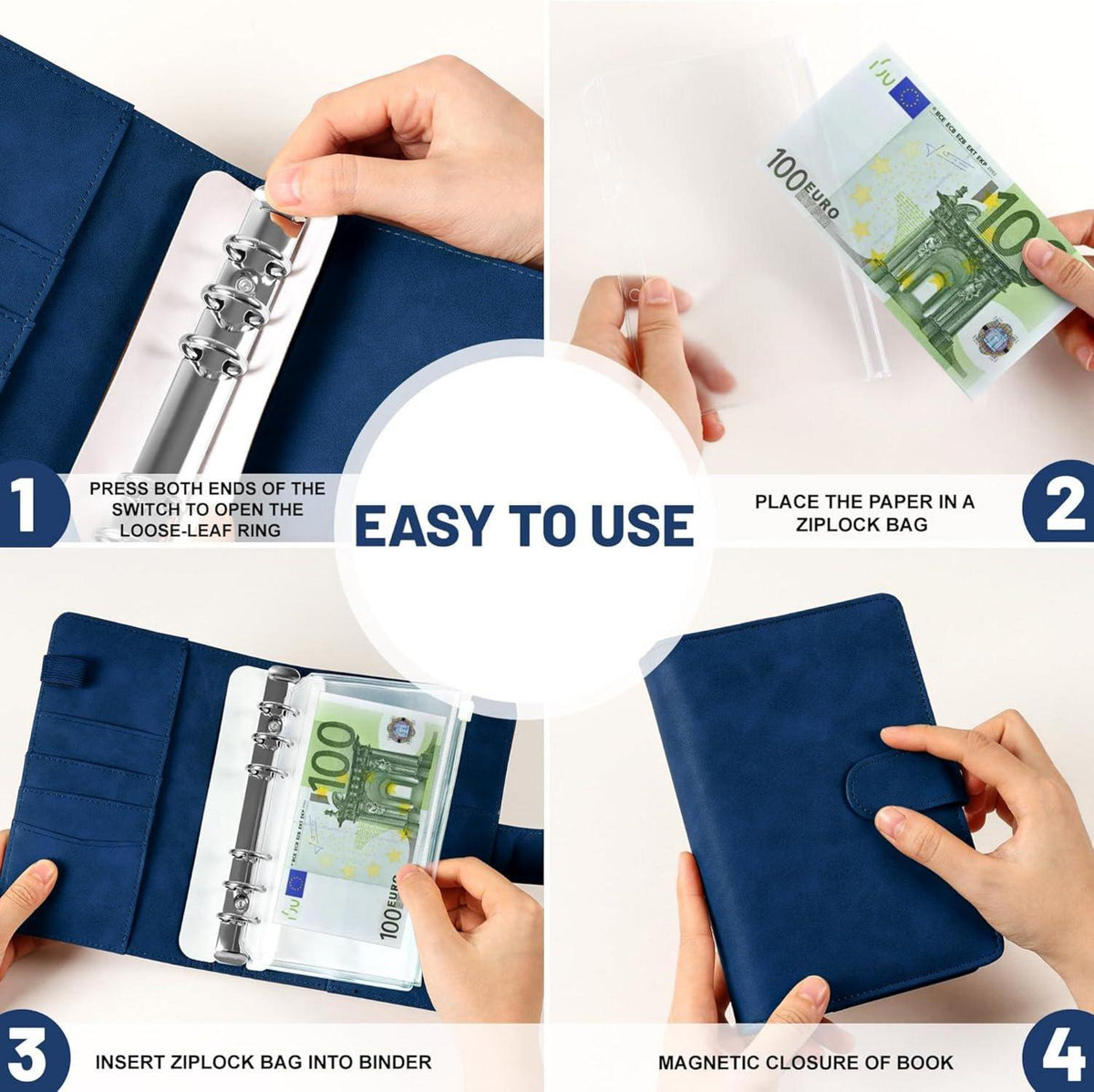 ELAKIRI A6 Budget Planner Sparbuch Deutsch Wasserfest Leder
