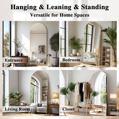 Gewölbter Ganzkörperspiegel 192x85cm – Stehspiegel für Schlafzimmer & Wohnzimmer