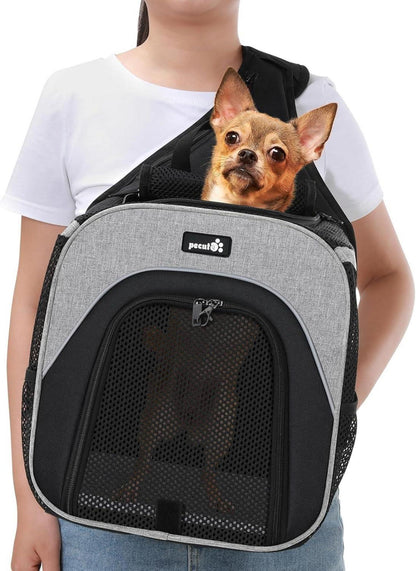 Katzenrucksack mit Mesh-Fenster bis 5kg, faltbare Hundetasche