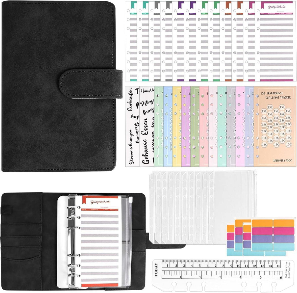Budget Planner A6 Sparbuch Geld Budgetplaner Hochwertiges Leder