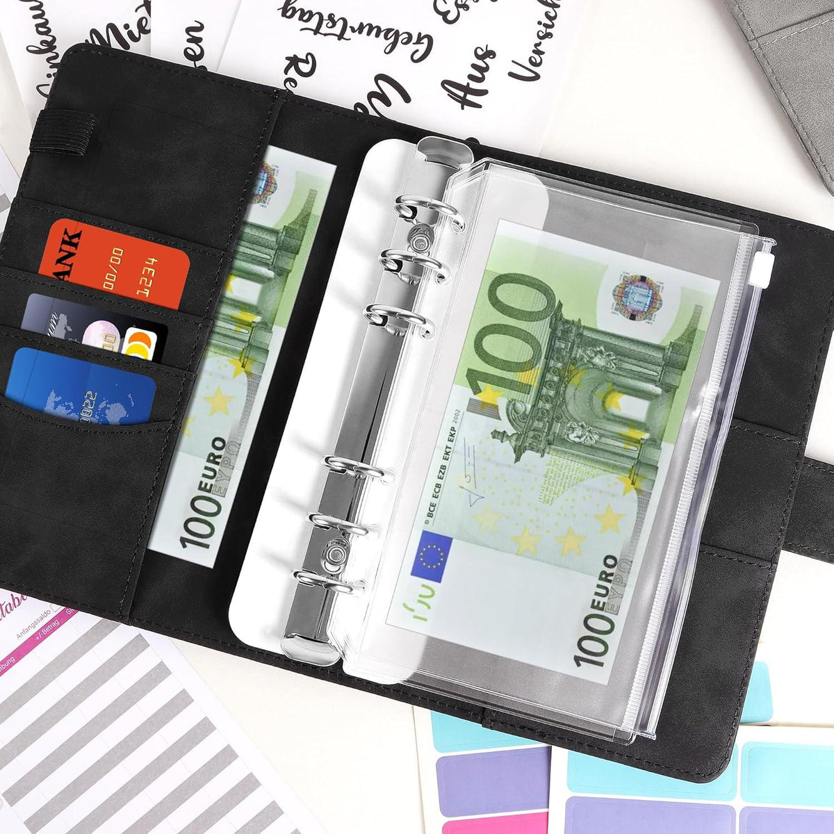 Budget Planner A6 Sparbuch Geld Binder Organizer Starter Set für Zuhause Büro