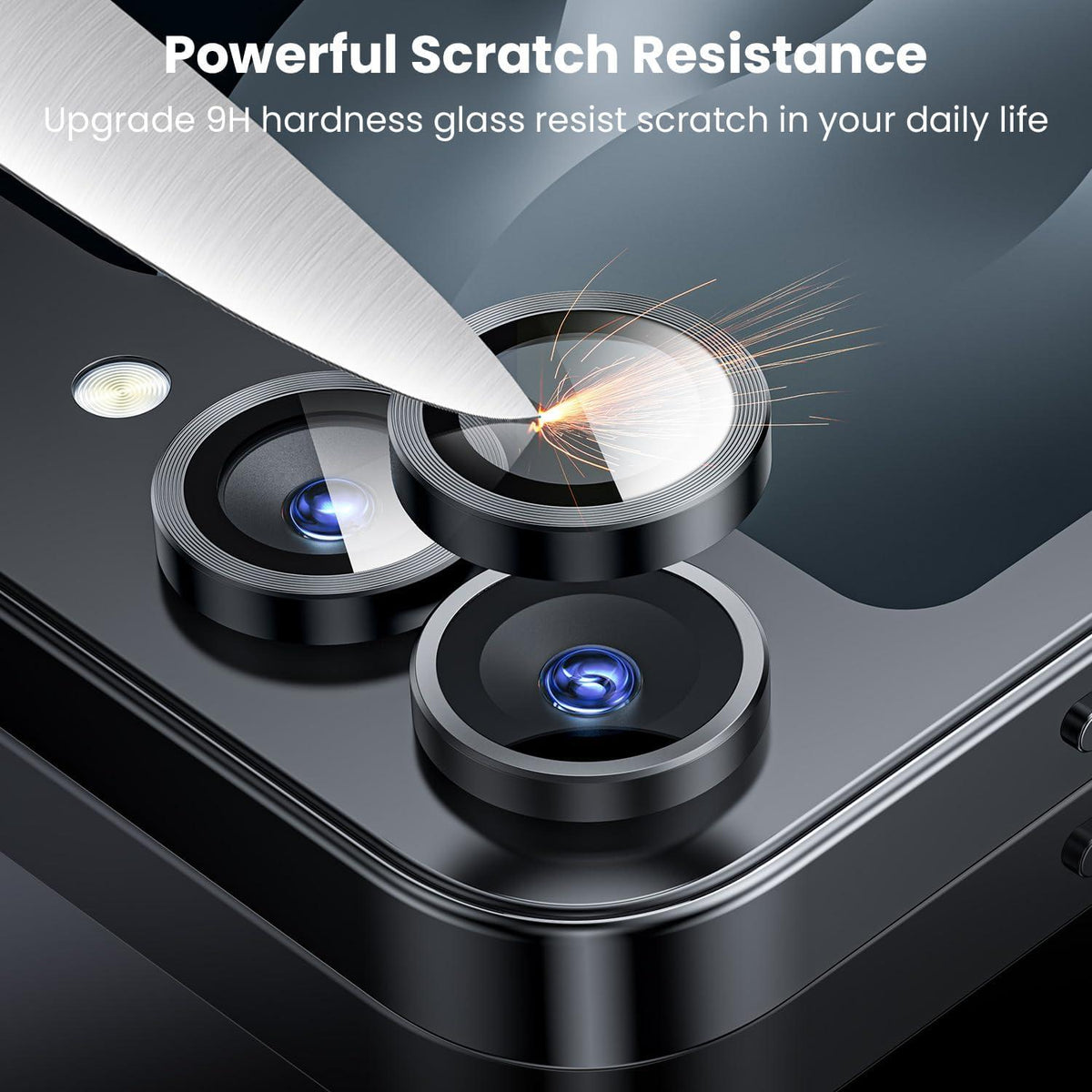 WSKEN Kameraschutz Galaxy Z Flip 6 Panzerglas Metallring 9H Schwarz