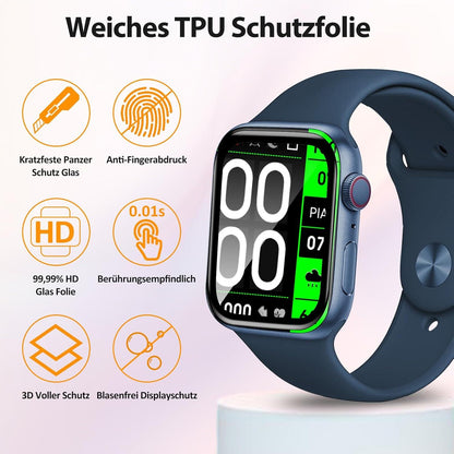Panzerglas für Apple Watch 7/8/9 41mm mit 9H Härte