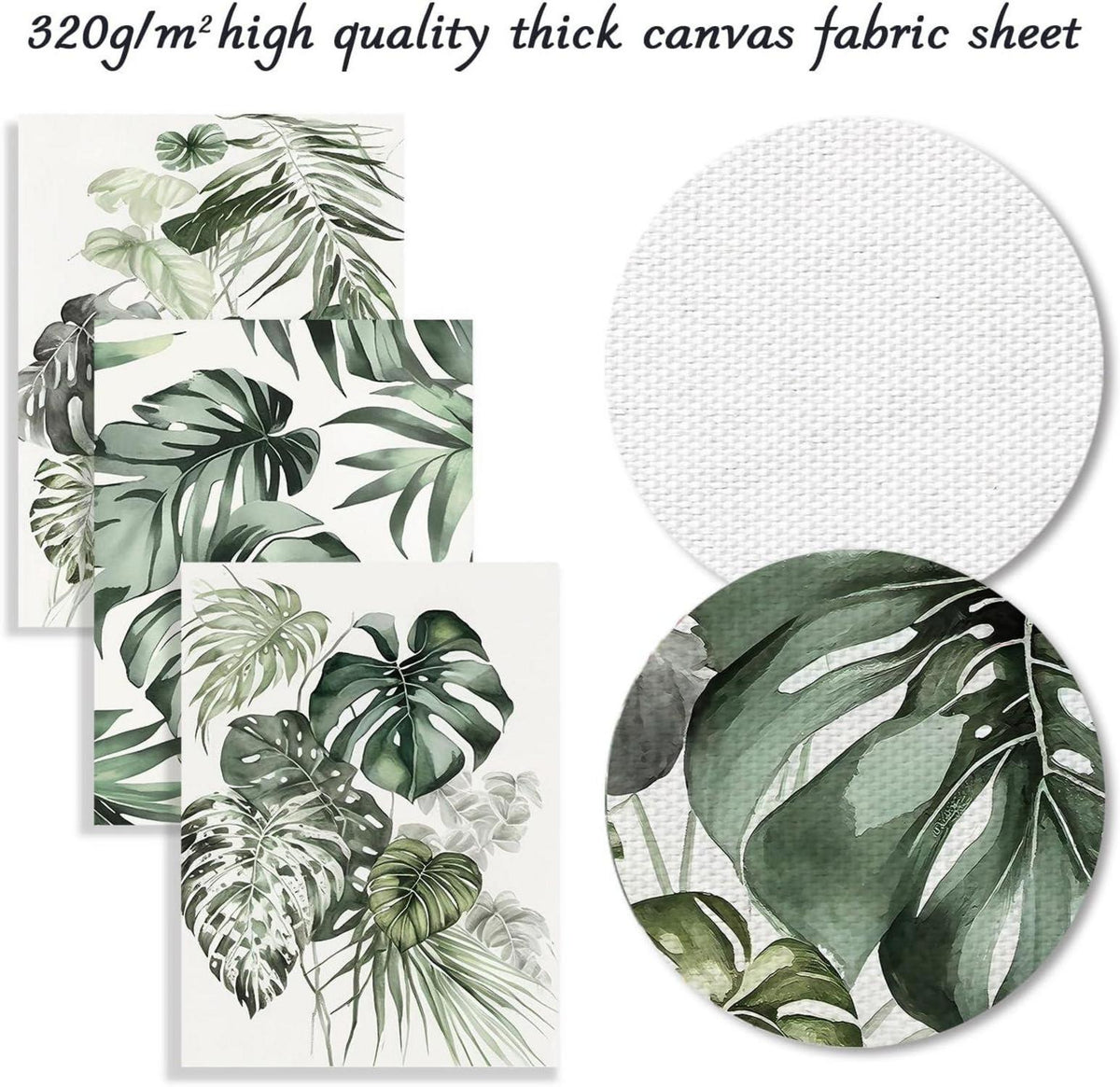 Grüne Botanical Wall Decor Poster Set of 3 Tropical Leaf Prints