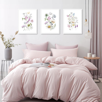 Aquarellblumen Poster Set 12x16 Wanddekoration für