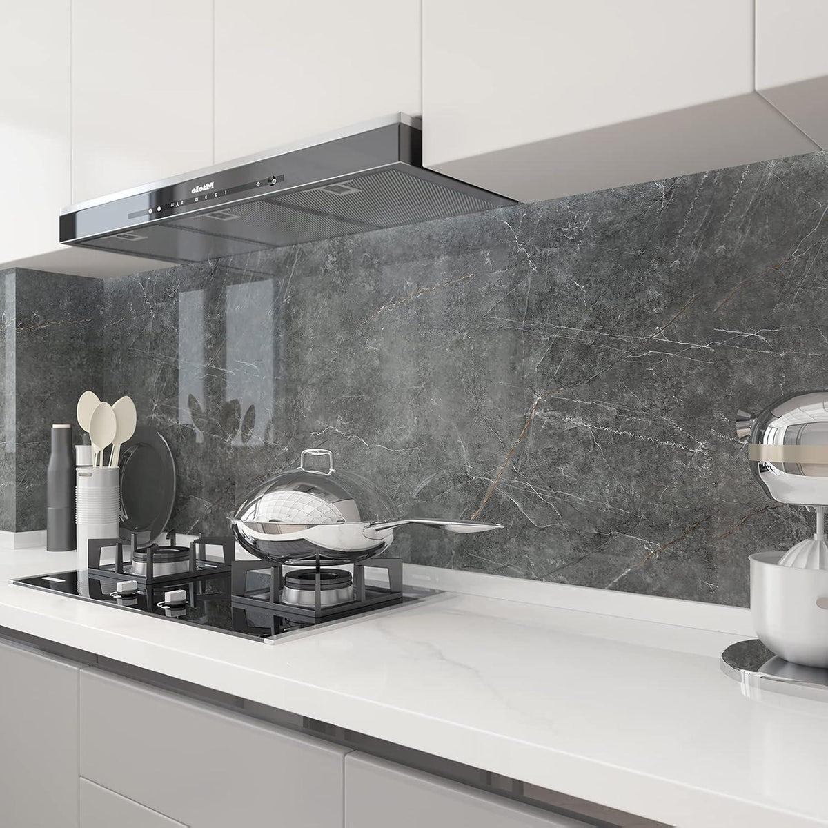 122CMx5M Graue Marmor Selbstklebende Klebefolie Wasserdichte Vinyl