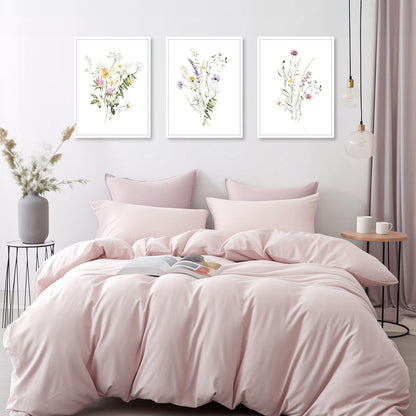 NymphFable Wildflower Watercolor Floral Poster Set 12x16