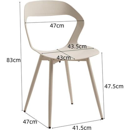 Nordischer Esszimmerstuhl Set 4er – Khaki, Metallbeine