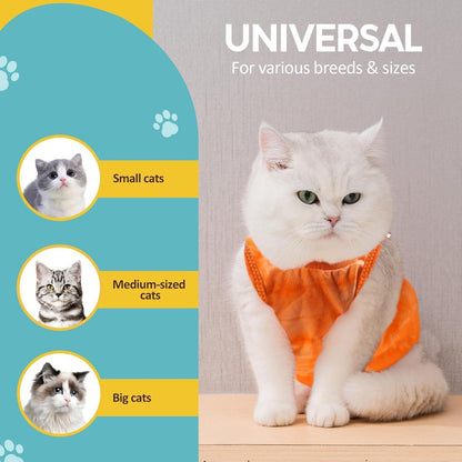 Katzenbody Erholungsanzug Kastration Spay Suit für Katze M Orange-TD