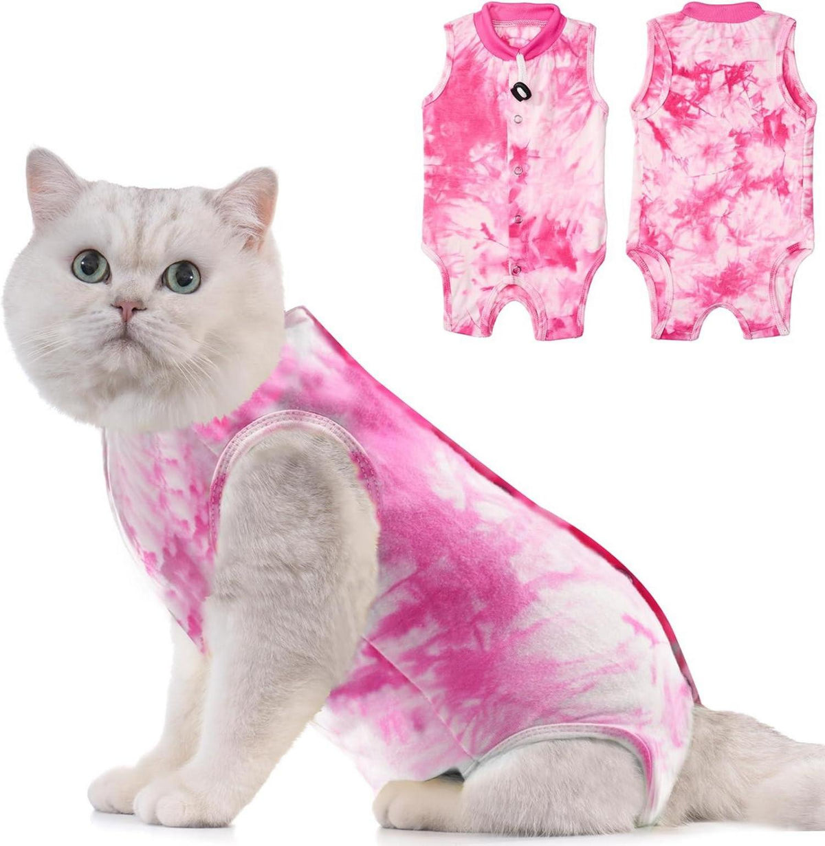 Katzenbody Recovery Suit Kastration Spaß Modal Leckschutz M-Tiedye