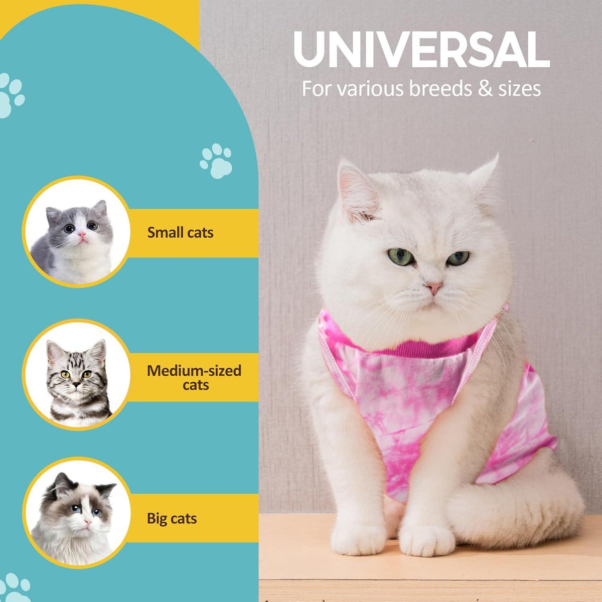 Katzenbody Modal Recovery Suit für Katzen nach OP Hautkatzen-M-Tiedye