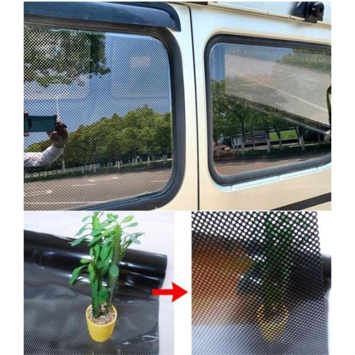 Auto Fensterfolie Perforiert Schwarz – Sichtschutz & Verdunkelung