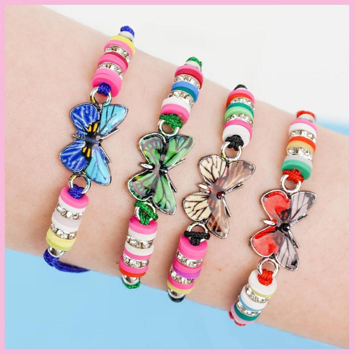 12er Set Schmetterling Kinderarmbänder - Mädchen Freundschaftsarmband