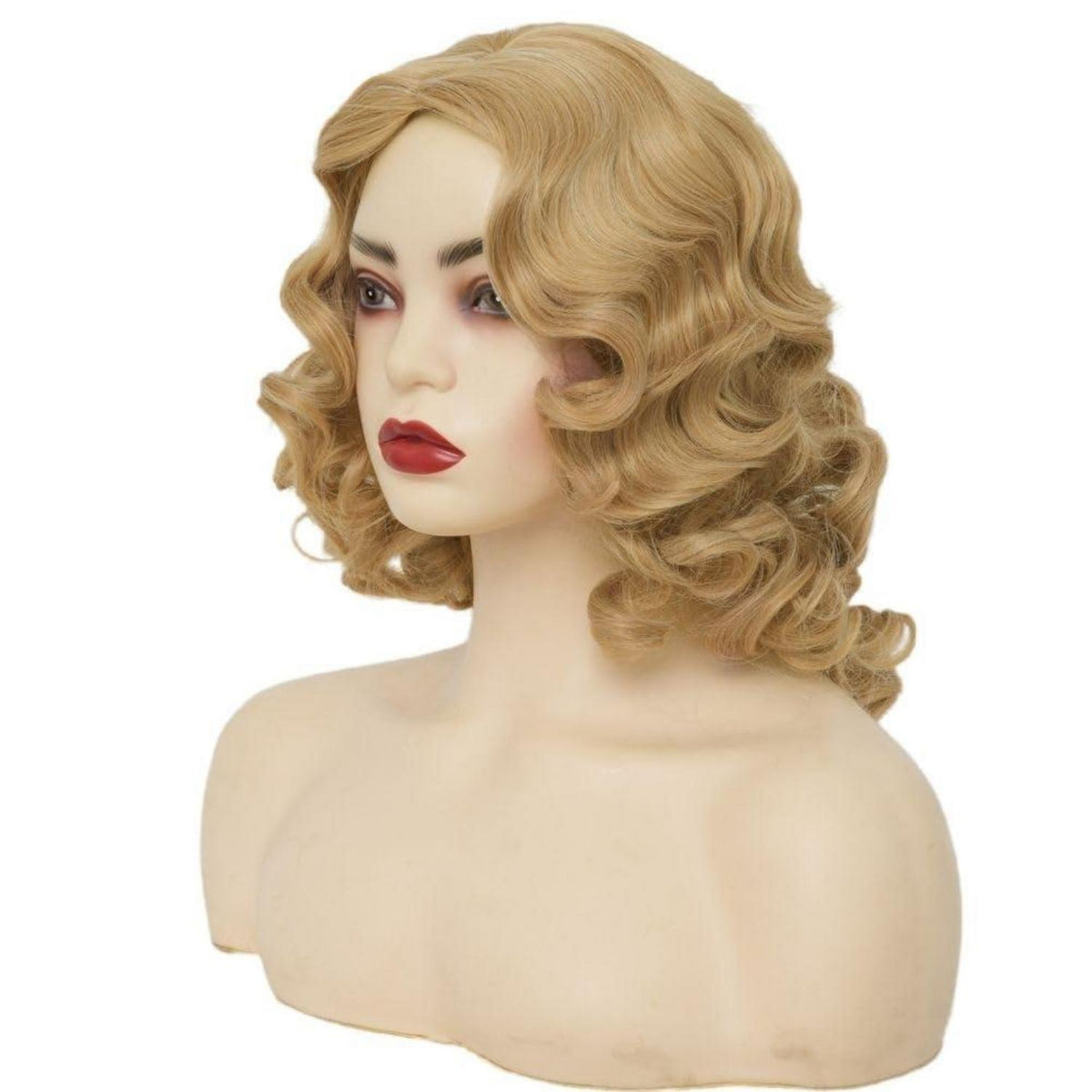 Blonde Finger Wave Perücke 1920er Jahre Vintage Lang