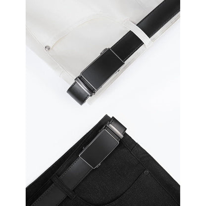 Automatik Gürtel Herren mit Ratsche, größenverstellbar, 35mm breit in Lederoptik