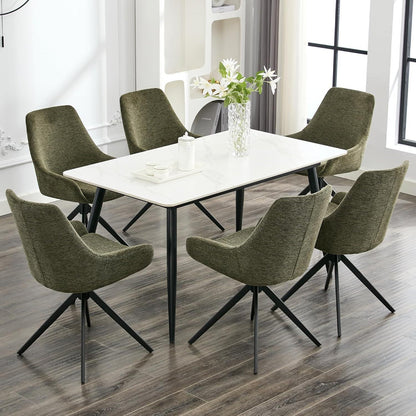 Moderner Esszimmerstuhl Set 4er – Drehbar, Grün