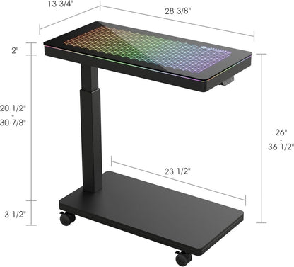 Höhenverstellbarer CPU Tower Ständer mit Rollen und Mauspad