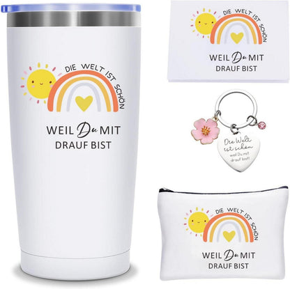 MEIMUCUL Thermobecher Geschenkset für Frauen in Regenbogenfarben