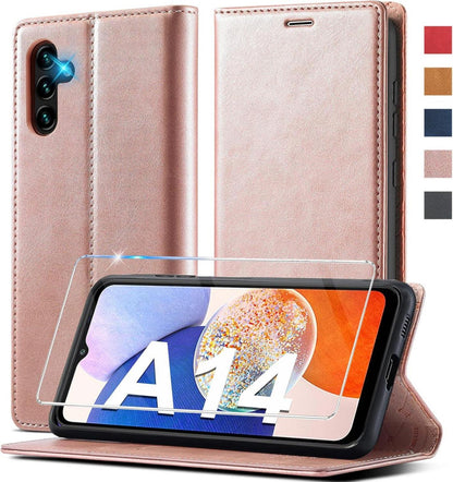 Samsung Galaxy A14 5G Hülle Leder Magnet Handyhülle Wallet