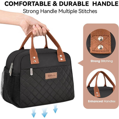 Lunchtasche isoliert für Damen & Herren – Lunchbag Kühltasche Schwarz