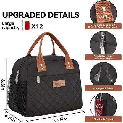 Lunchtasche isoliert für Damen & Herren – Lunchbag Kühltasche Schwarz
