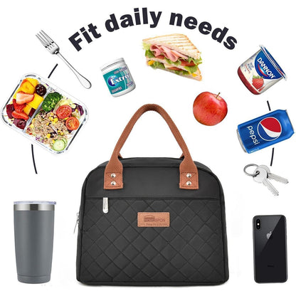 Lunchtasche isoliert für Damen & Herren – Lunchbag Kühltasche Schwarz