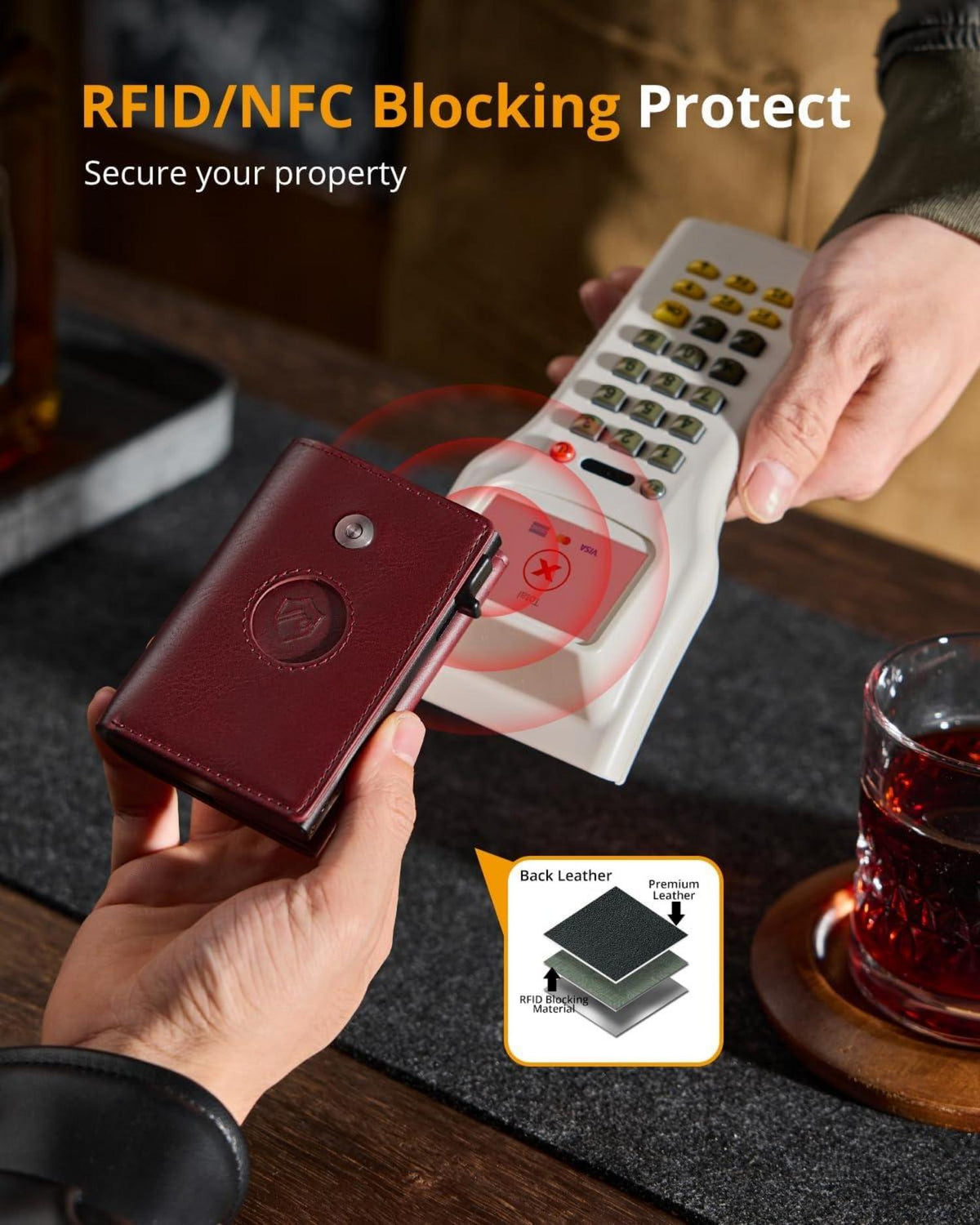 RFID Geldbörse Herren Airtag Portmonee Münzfach Wallet Slim RFID