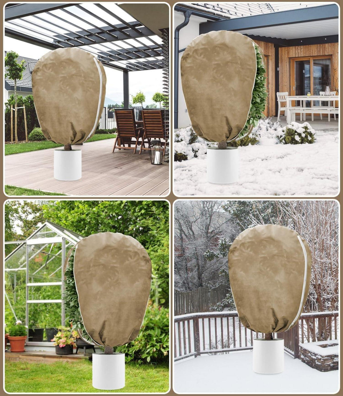 DEWUR Pflanzen Frostschutz Vlies Winterschutz 100x120cm Braun
