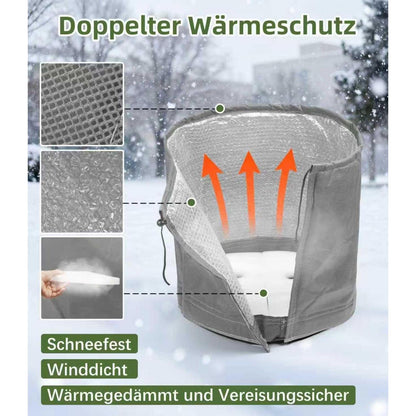 Doppelt isolierter Thermo Topfschutz für Pflanzen (2 Stück, Grau)