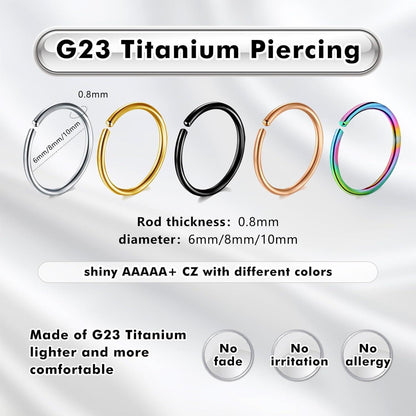 G23 Titan Nasenring Set 3 Stück 20G Knorpel Helix Septum Schmuck