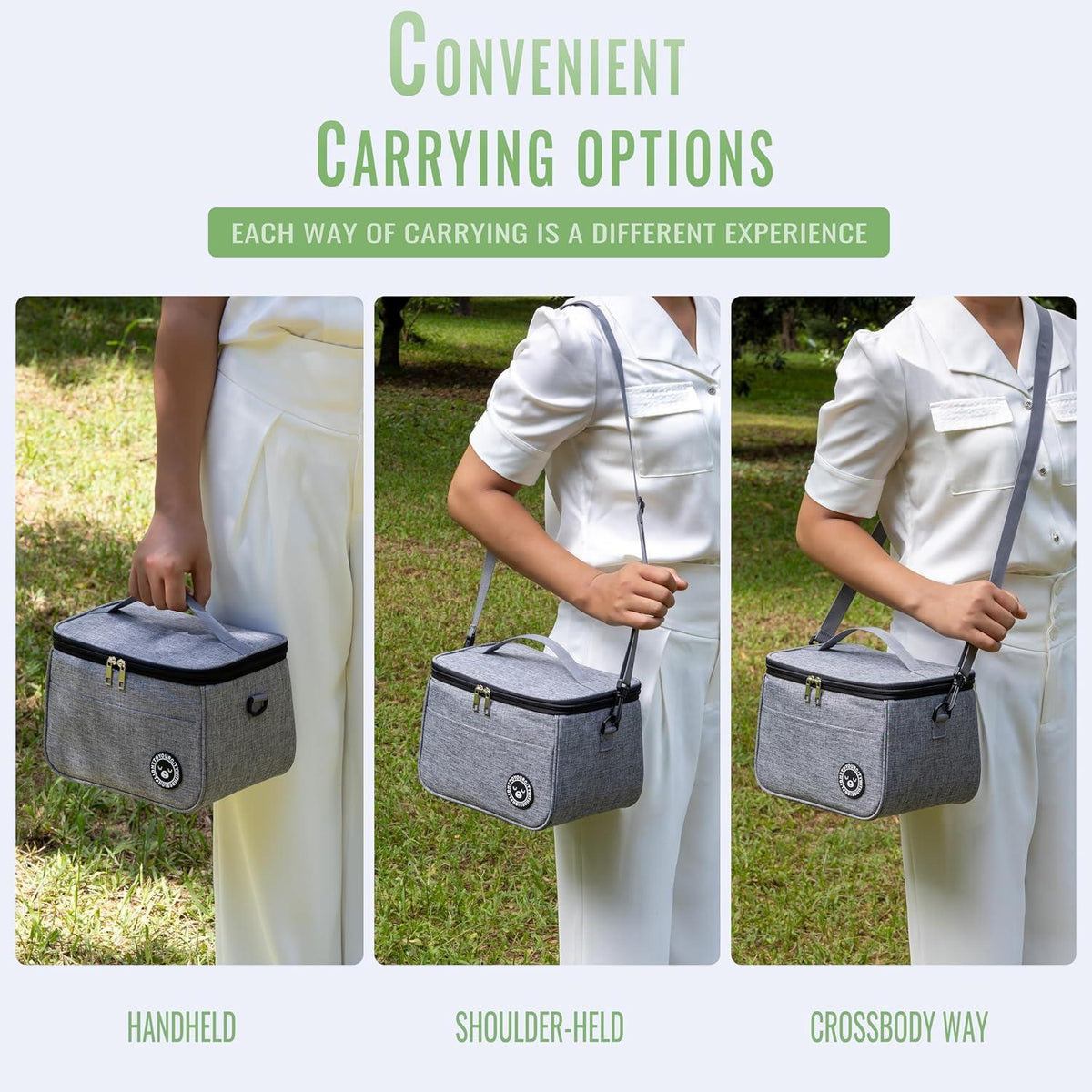 Kühltasche 9L – Isoliert Lunchbag für Arbeit, Reisen & Picknick Grau