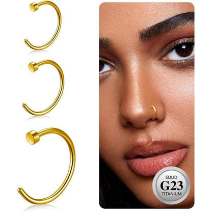 Fake Nasenring Titan 3er Set 20G 6-10mm Hypoallergen