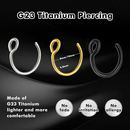 G23 Titan Fake Nasenring Set 3 Stück 20G 8mm Hypoallergen
