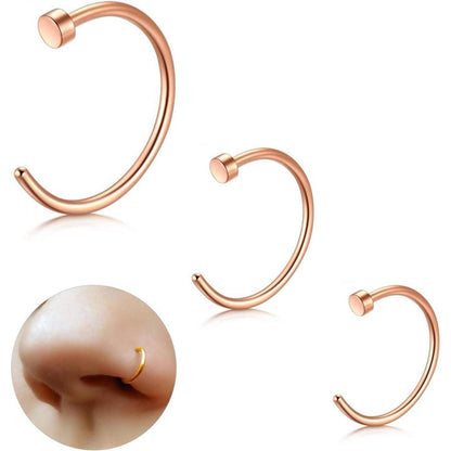 G23 Titan Fake Nasenring Set 3 Stück 20G 6-10mm Hypoallergen