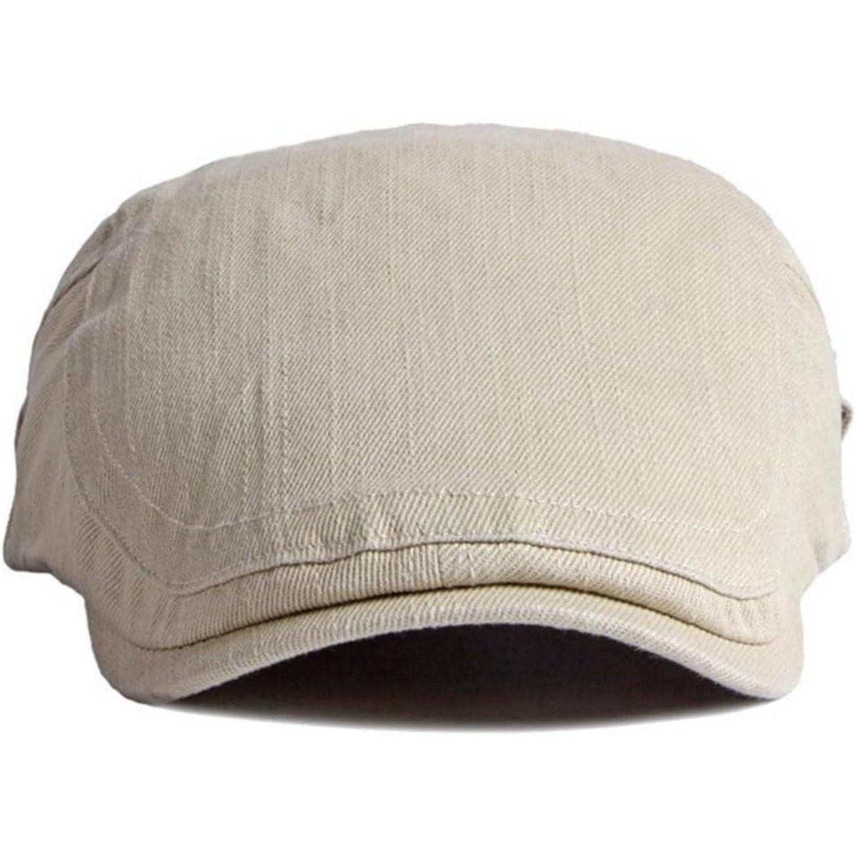 Baumwoll Flatcap Herren Sommer – Verstellbare Newsboy Cap Beige