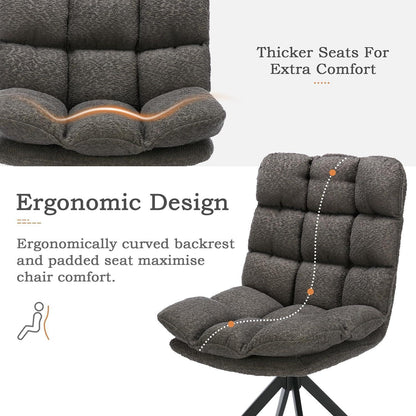 Drehbare Esszimmerstühle 4er Set, Grau, Gepolstert & Komfortabel