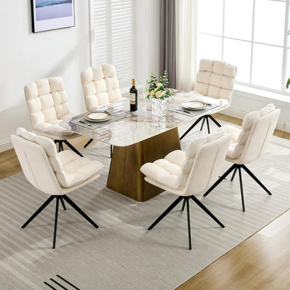 Drehbare Esszimmerstühle 4er Set, Weiß – Komfort & Modernes Design