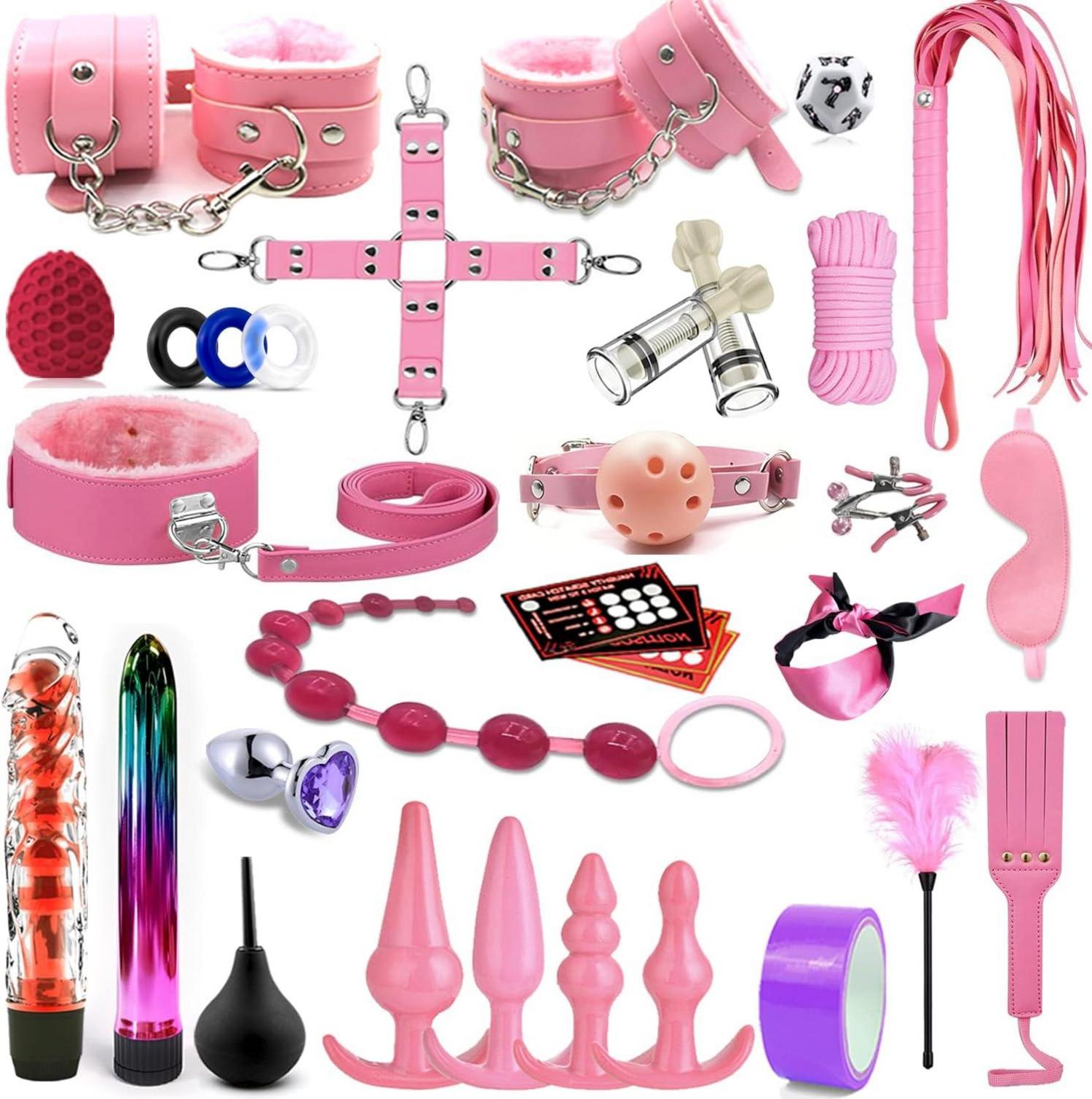 BDSM Bondage Set 33-teilig Sexspielzeug für Paare Handschellen Anal